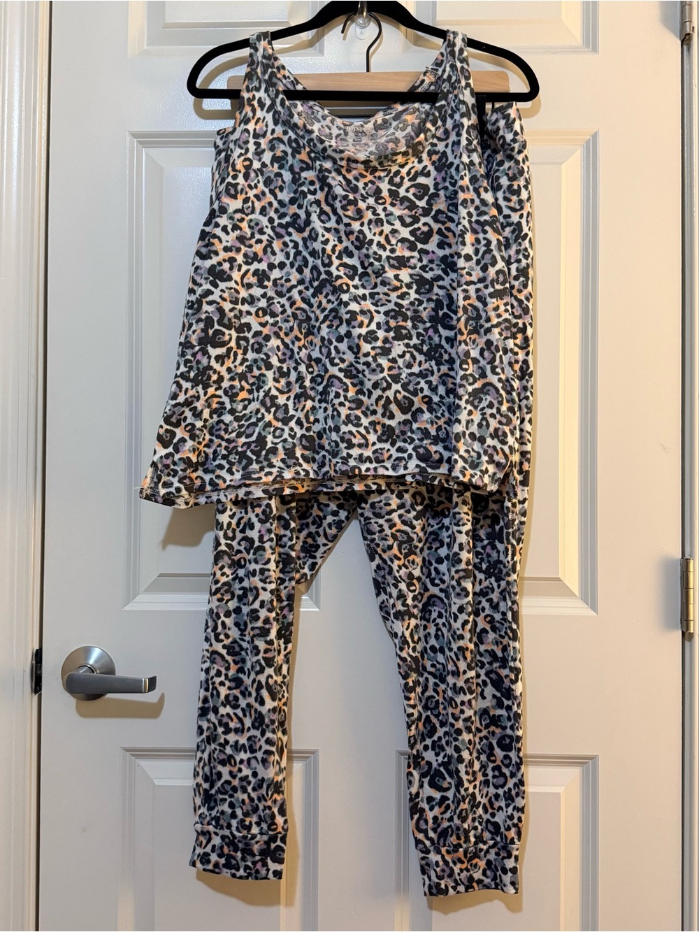 Joyspun Animal Print Pajama PJ Set Pants + Tank Women’s XL Cozy Soft Loungewear